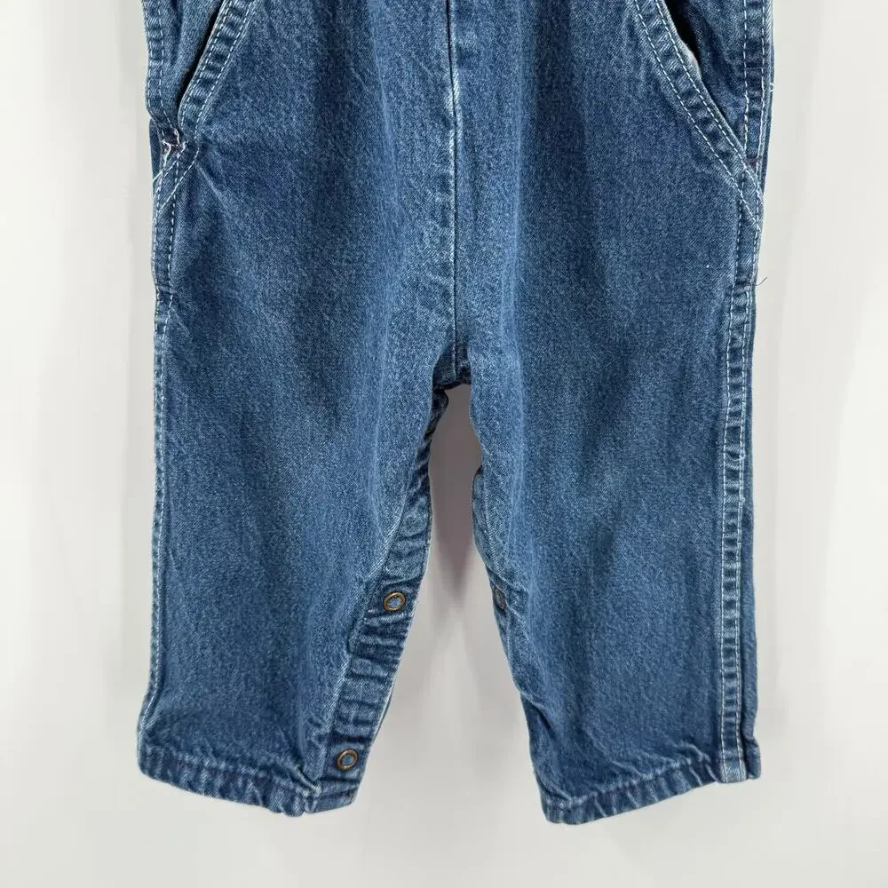 𝅺VINTAGE OSHKOSH B’GOSH Vestbak Overalls 24 Months Denim 100% Cotton Snap USA